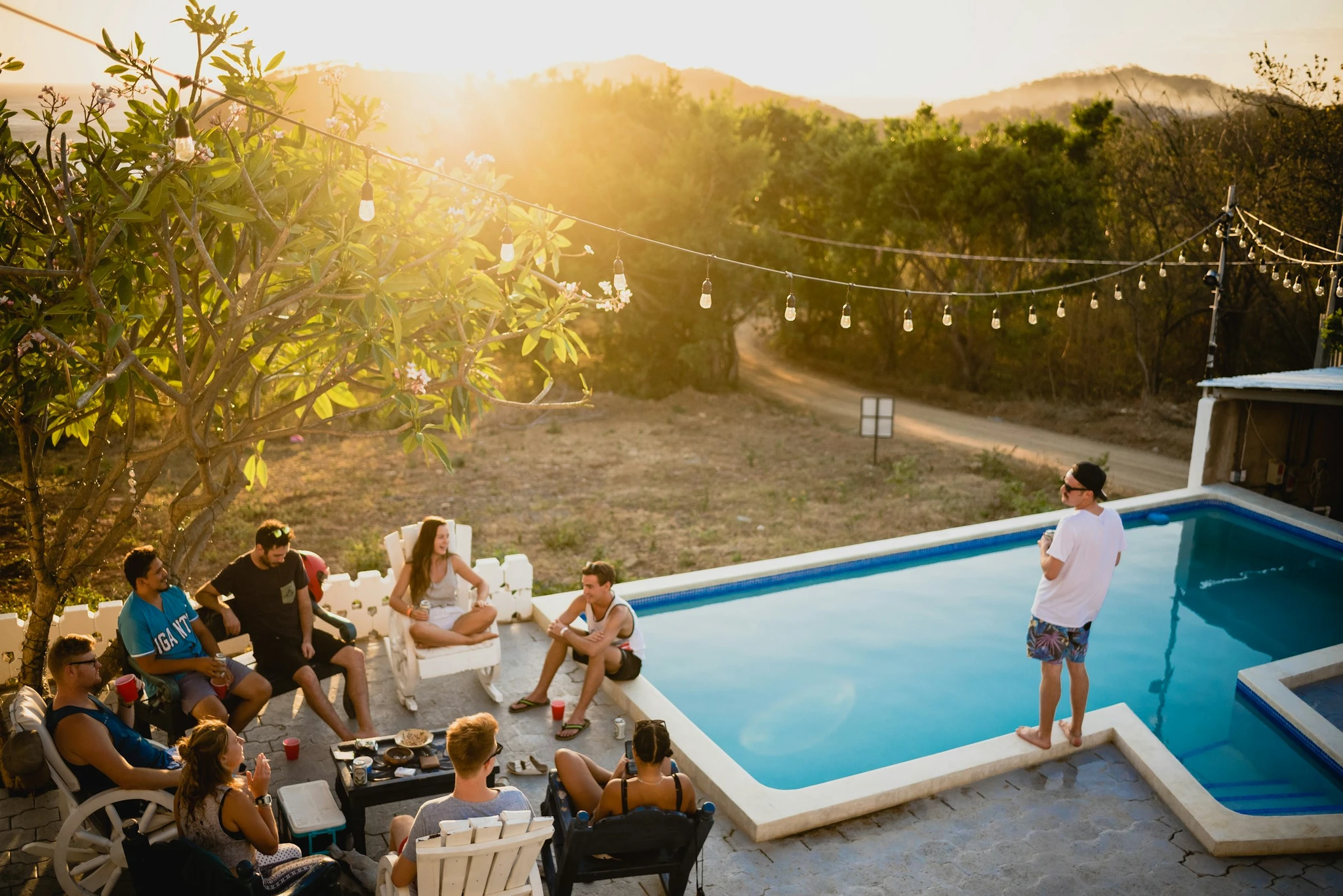 This is just some travel friends enjoying a relaxing sunset together from San Juan del Sur, Nicaragua.